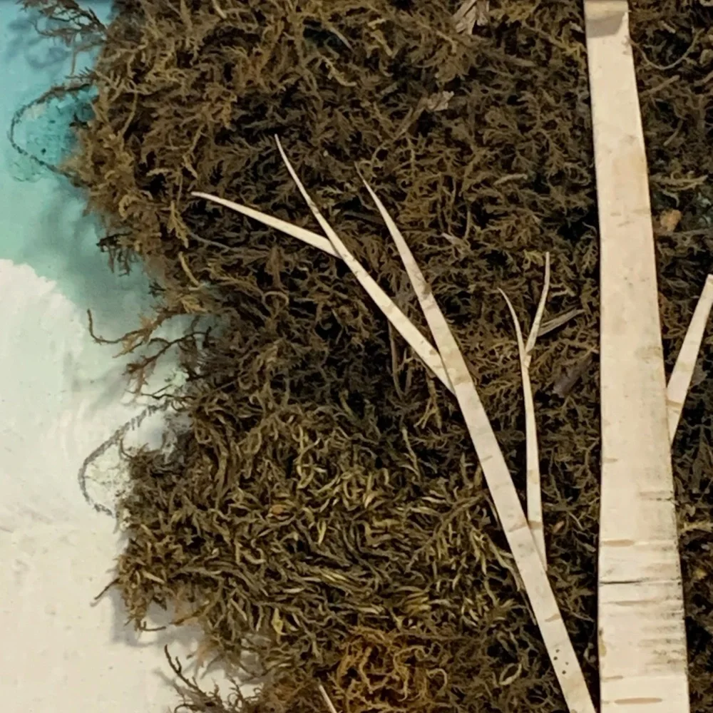 Vintage 50’s Japanese 3-D Landscape Bark & Moss Art - Picture 3 of 16